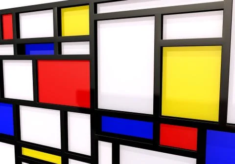 Abstract background with modernist wall or shelves. 3D illustration Stock Illustration
