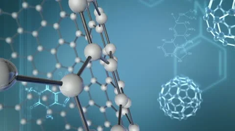 Abstract Background with Molecular Structure and chemical formulas Stock-Footage 10903075