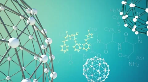 Abstract Background with Molecular Structure Stock Footage 40670506