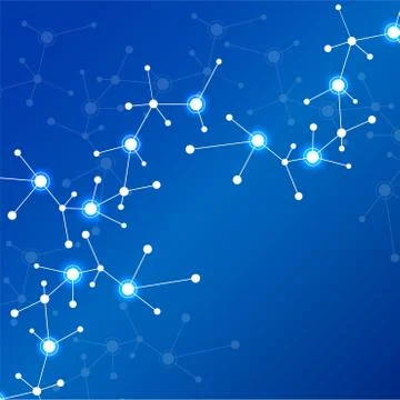 Abstract background of molecules, connected structure. Dna, atom, neurons. Sc 스톡 일러스트