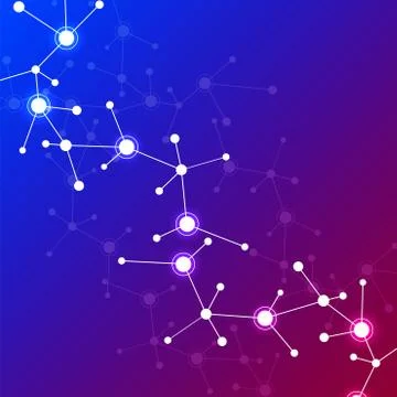 Abstract background of molecules, connected structure. Dna, atom, neurons. Sc 스톡 일러스트