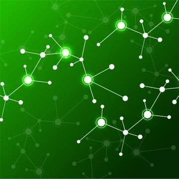 Abstract background of molecules, connected structure. Dna, atom, neurons. Sc Illustrazione stock