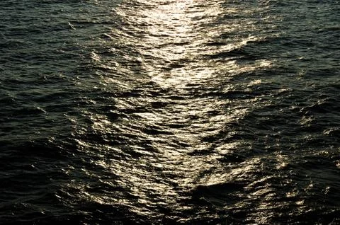 Abstract background - moonlight path in the Baltic sea Stock Photos