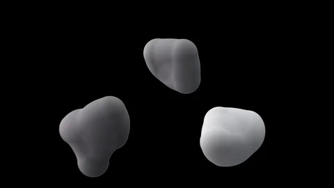 Abstract background with morphing circles in flat style on black and white Stock Footage 126414944