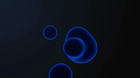 Abstract background with morphing circles in flat style on colorful backdrop Stock Footage 128200542