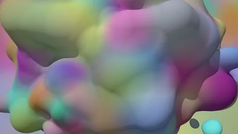 Abstract background with morphing shapes in an animated seamless loop Stock Footage 166315493