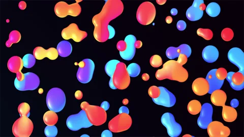 Abstract background with morphing shapes. looped colorful water drops Stock Footage 141276328