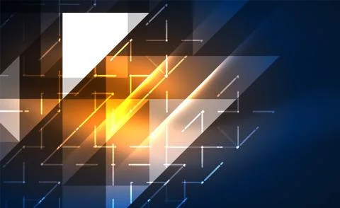 Abstract background, mosaic triangle pattern with transparent effects on glowing Illustrazione stock