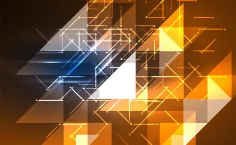 Abstract background, mosaic triangle pattern with transparent effects on glowing Illustrazione stock