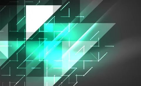Abstract background, mosaic triangle pattern with transparent effects on glowing Stock Illustration