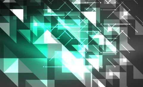Abstract background, mosaic triangle pattern with transparent effects on glowing Stock Illustration