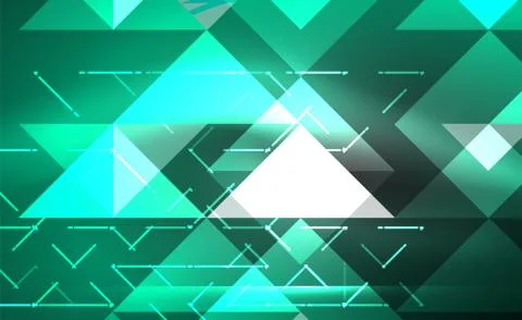 Abstract background, mosaic triangle pattern with transparent effects on glowing Illustrazione stock