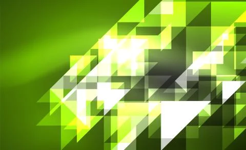 Abstract background, mosaic triangle pattern with transparent effects on glowing Stock Illustration