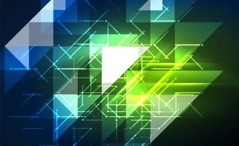 Abstract background, mosaic triangle pattern with transparent effects on glowing Stock Illustration