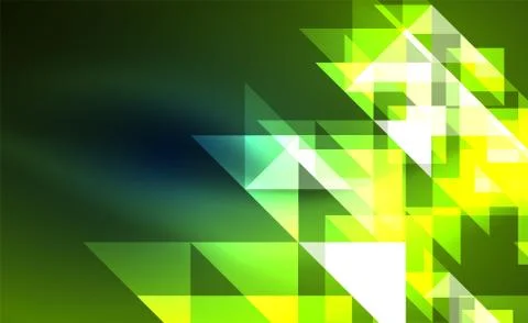 Abstract background, mosaic triangle pattern with transparent effects on glowing Stock Illustration