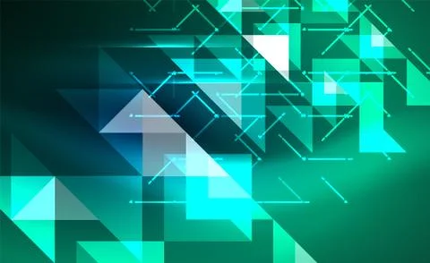 Abstract background, mosaic triangle pattern with transparent effects on glowing Stock Illustration