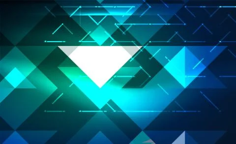 Abstract background, mosaic triangle pattern with transparent effects on glowing Illustrazione stock