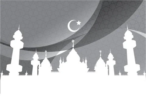 Abstract Background mosque and crescent Stock Illustration