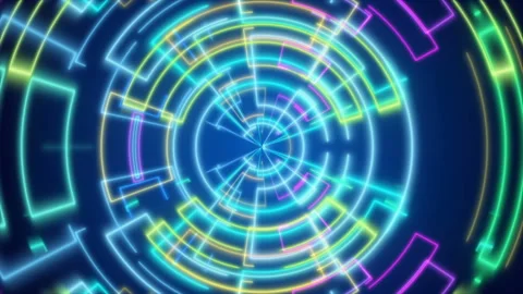 Abstract background, motion colorful lines on blue background, loop Stock Footage 120465659