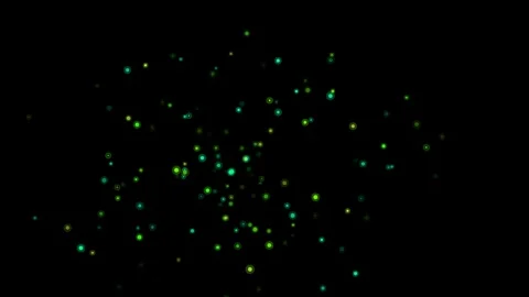 Abstract background motion graphic with flowing green and yellow circles on.. Vídeo Stock 345845755