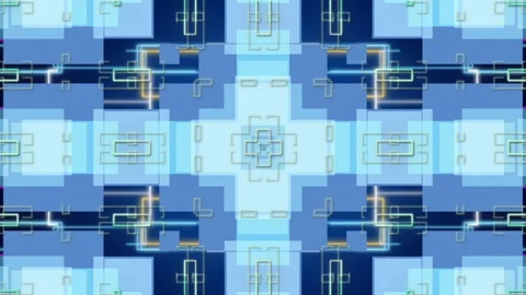 Abstract background, motion lines and shapes on blue background, loop Stock Footage 120465696