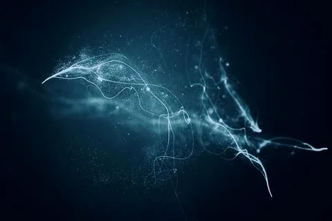 Abstract background motion of particles in vacuum. Foto stock