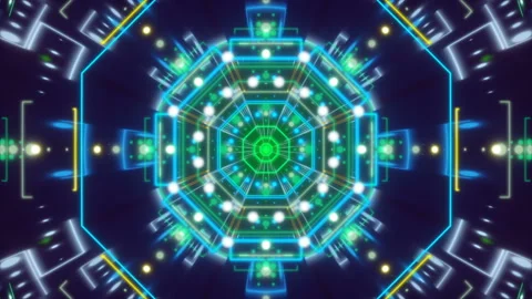 Abstract background, motion shapes and flashing light, loop Stock Footage 123285720