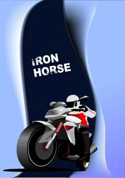 Abstract  background with motorcycle image. Iron horse. Vector illustration Stock Illustration