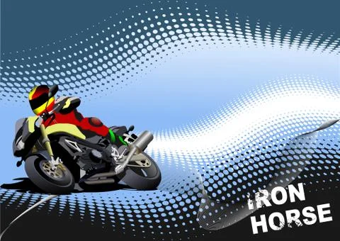 Abstract  background with motorcycle image. Iron horse. Vector illustration Stock Illustration