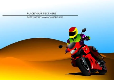 Abstract  background with motorcycle image. vector illustration Stock Illustration