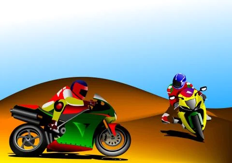 Abstract  background with motorcycle image. Vector illustration Stock Illustration