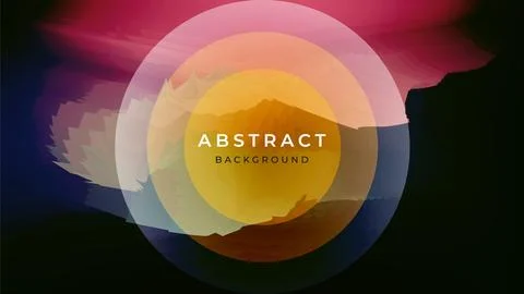 Abstract background with mountains and sun blue red color Stock Illustration