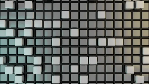 Abstract Background of the Movement of Gray Cubes. Stock Footage 291320037