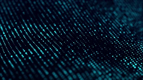 Abstract background with the movement of luminous particles. Digital technology. Stock Footage 155592444