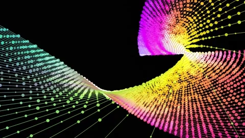 Abstract background with movement of multicolored shapes and lines Video stock 187303126