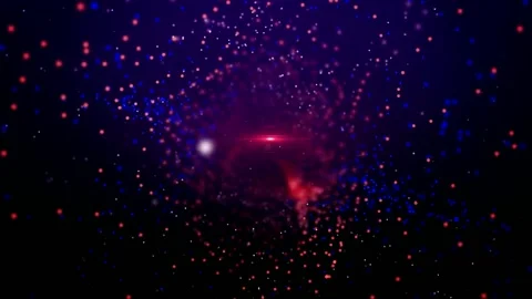 Abstract background with the movement of red and blue particles Video stock 126917557