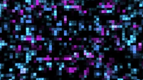 Abstract background with moving blue and purple pixels Stock Footage 305023149