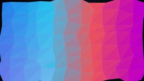 Abstract background with moving colorful gradient triangles low poly mesh a.. 库存影片 347199656
