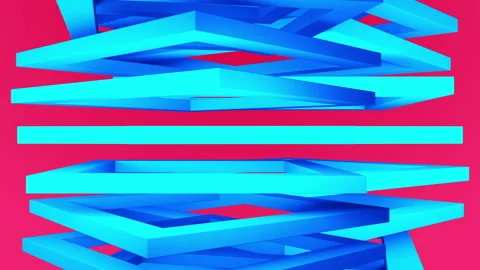 Abstract background with moving cubes. Seamless looped video 動画素材 121943819