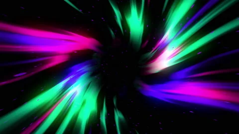 Abstract background of moving dark endless tunnel with dynamic light trail Stock Footage 147861996