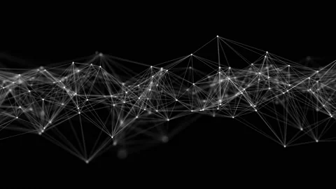 Abstract background with moving dots and lines. Network connection structure. Stockbeeldmateriaal 147859125