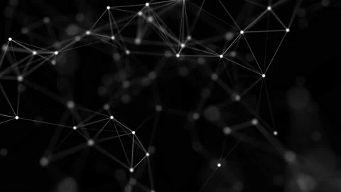 Abstract background with moving dots and lines. Network connection structure. Stockbeeldmateriaal 149404387