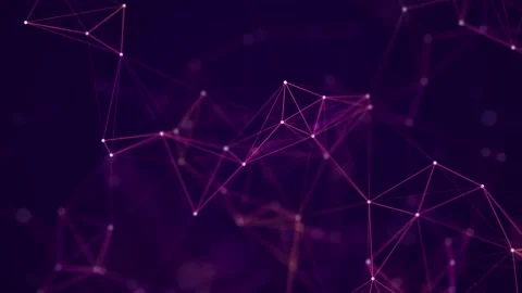 Abstract background with moving dots and lines. Network connection structure. Stockbeeldmateriaal 152883372