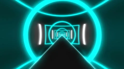 Abstract background. Moving forward inside an endless fluorescent ultraviolet Stock Footage 157353840