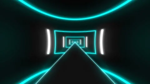 Abstract background. Moving forward inside an endless fluorescent ultraviolet Stock Footage 157380457