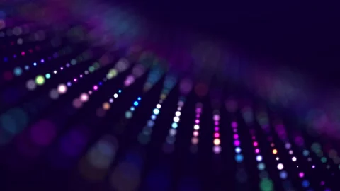 Abstract background with moving glowing dots. Sound wave element. Stock Footage 155273442
