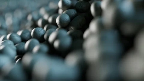 Abstract background with moving grey textured spheres. 스톡 동영상 328608964