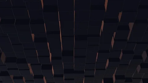 Abstract background with moving iridescent neon cubic wall, illuminating. Stock Footage 124499539