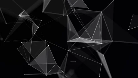 Abstract  background with moving lines and dots. Network connection structure. Stock Footage 155592396
