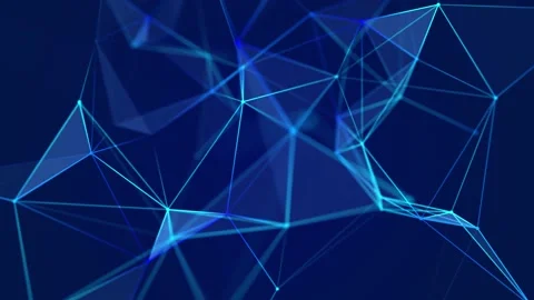 Abstract  background with moving lines and dots. Network connection structure. Stock Footage 155592471